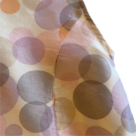 Preloved 100% silk Silkland wrap top with orange/purple bubble pattern - Picture 6 of 12
